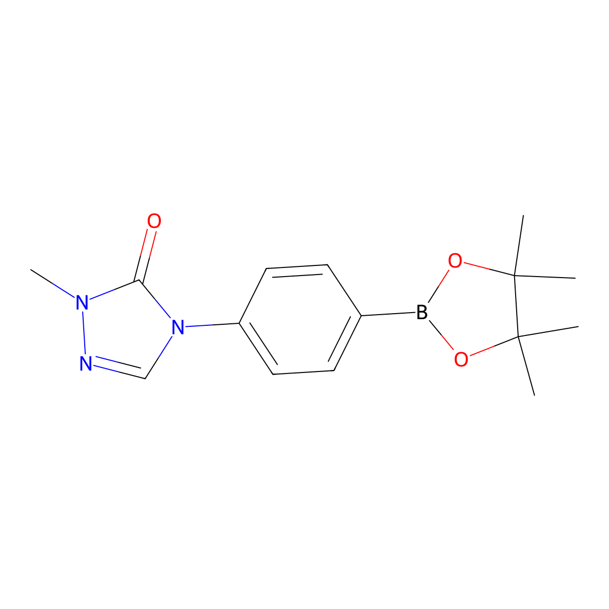 2-Methyl-4-(4-(4,4,5,5-tetramethyl-1,3,2-dioxaborolan-2-yl)phenyl)-2,4-dihydro-3H-1,2,4-triazol-3-one molecular structure, CAS 2924710-37-0