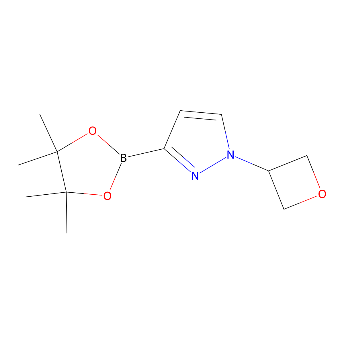 1-(Oxetan-3-yl)-3-(4,4,5,5-tetramethyl-1,3,2-dioxaborolan-2-yl)-1H-pyrazole molecular structure, CAS 2924752-26-9