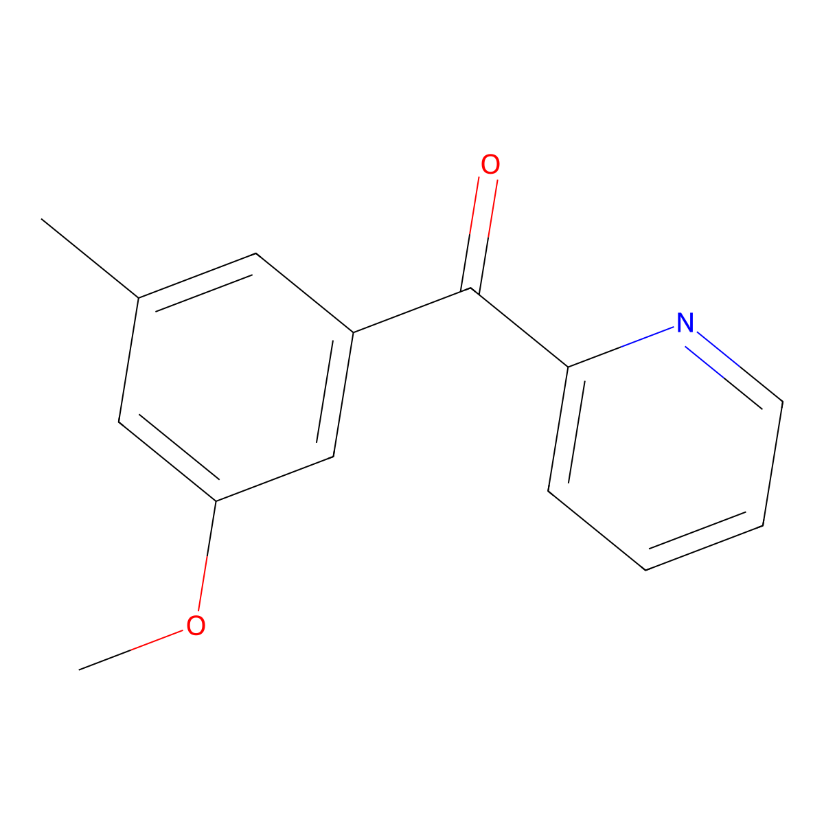 (3-Methoxy-5-methylphenyl)(pyridin-2-yl)methanone molecular structure, CAS 2924821-82-7
