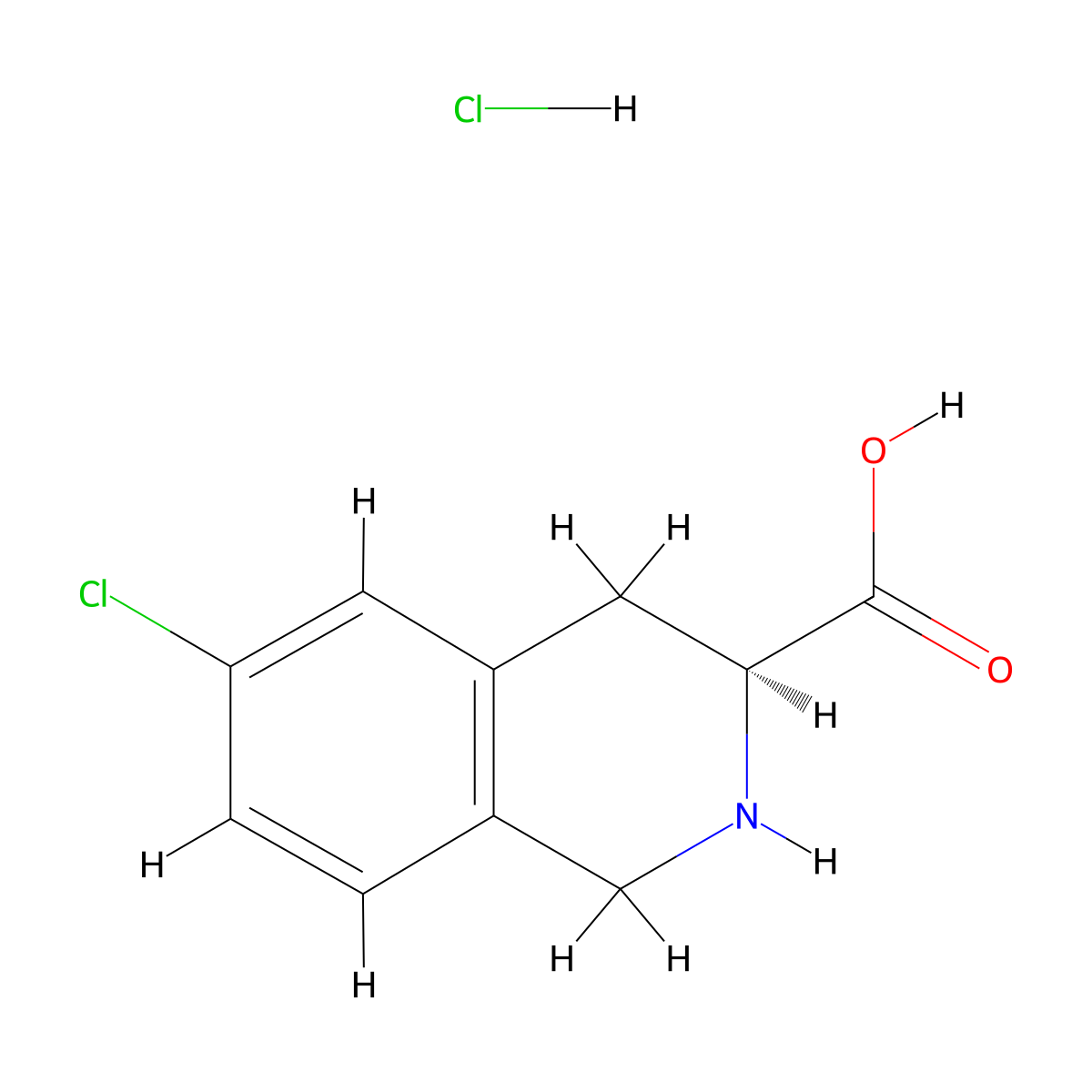 (3S)-6-Chloro-1,2,3,4-tetrahydroisoquinoline-3-carboxylic acid hydrochloride molecular structure, CAS 2924824-06-4