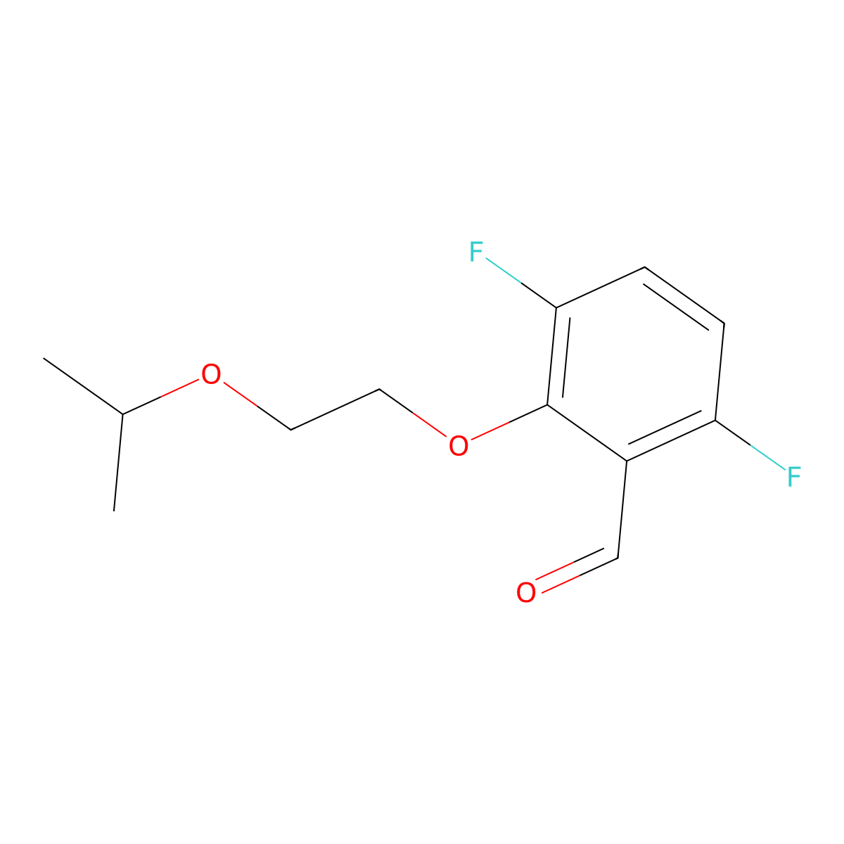 3,6-Difluoro-2-(2-isopropoxyethoxy)benzaldehyde molecular structure, CAS 2924824-24-6