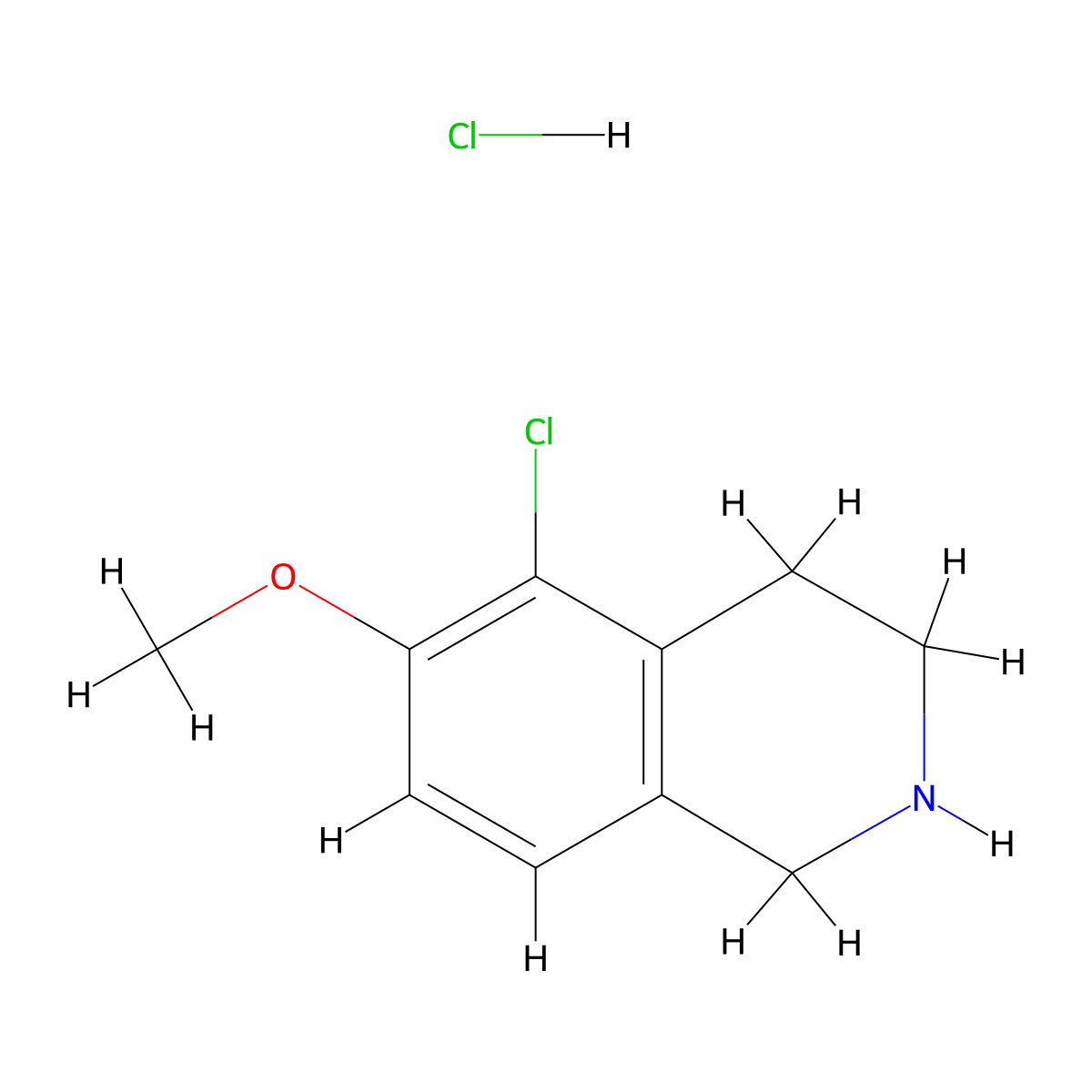 5-Chloro-6-methoxy-1,2,3,4-tetrahydroisoquinoline hydrochloride molecular structure, CAS 2924824-28-0