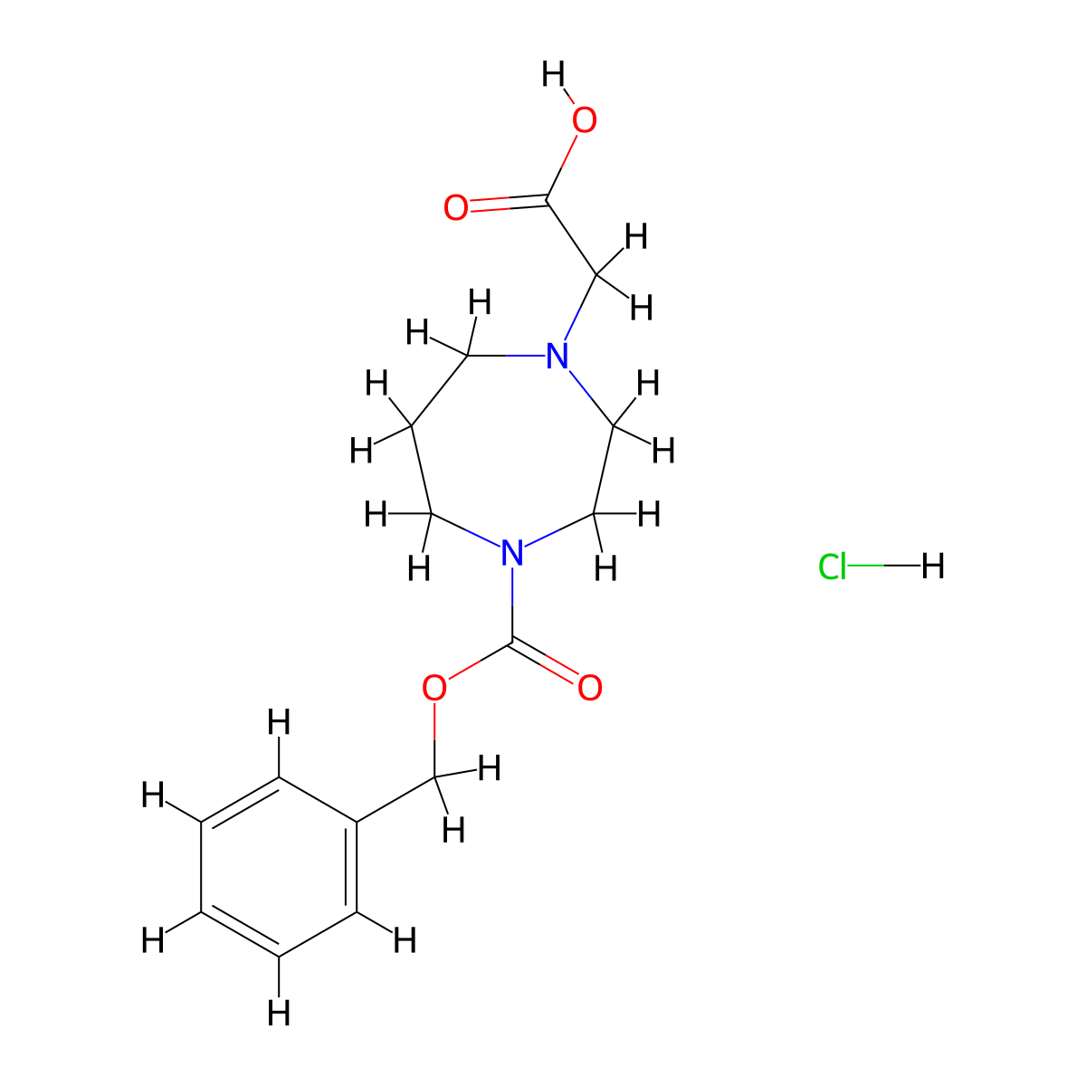 2-(4-((Benzyloxy)carbonyl)-1,4-diazepan-1-YL)acetic acid hydrochloride molecular structure, CAS 2924824-32-6