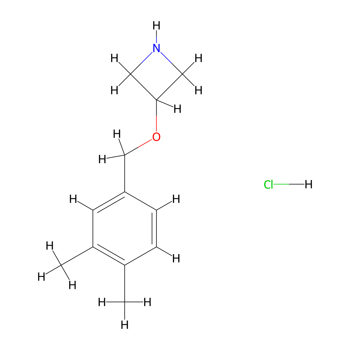 3-((3,4-Dimethylbenzyl)oxy)azetidine hydrochloride molecular structure, CAS 2924824-35-9