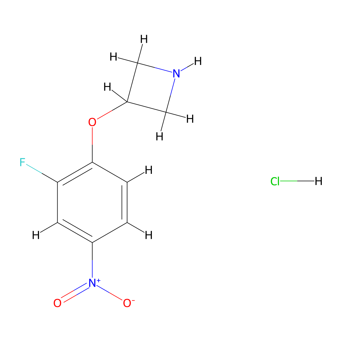 3-(2-Fluoro-4-nitrophenoxy)azetidine hydrochloride molecular structure, CAS 2924824-41-7