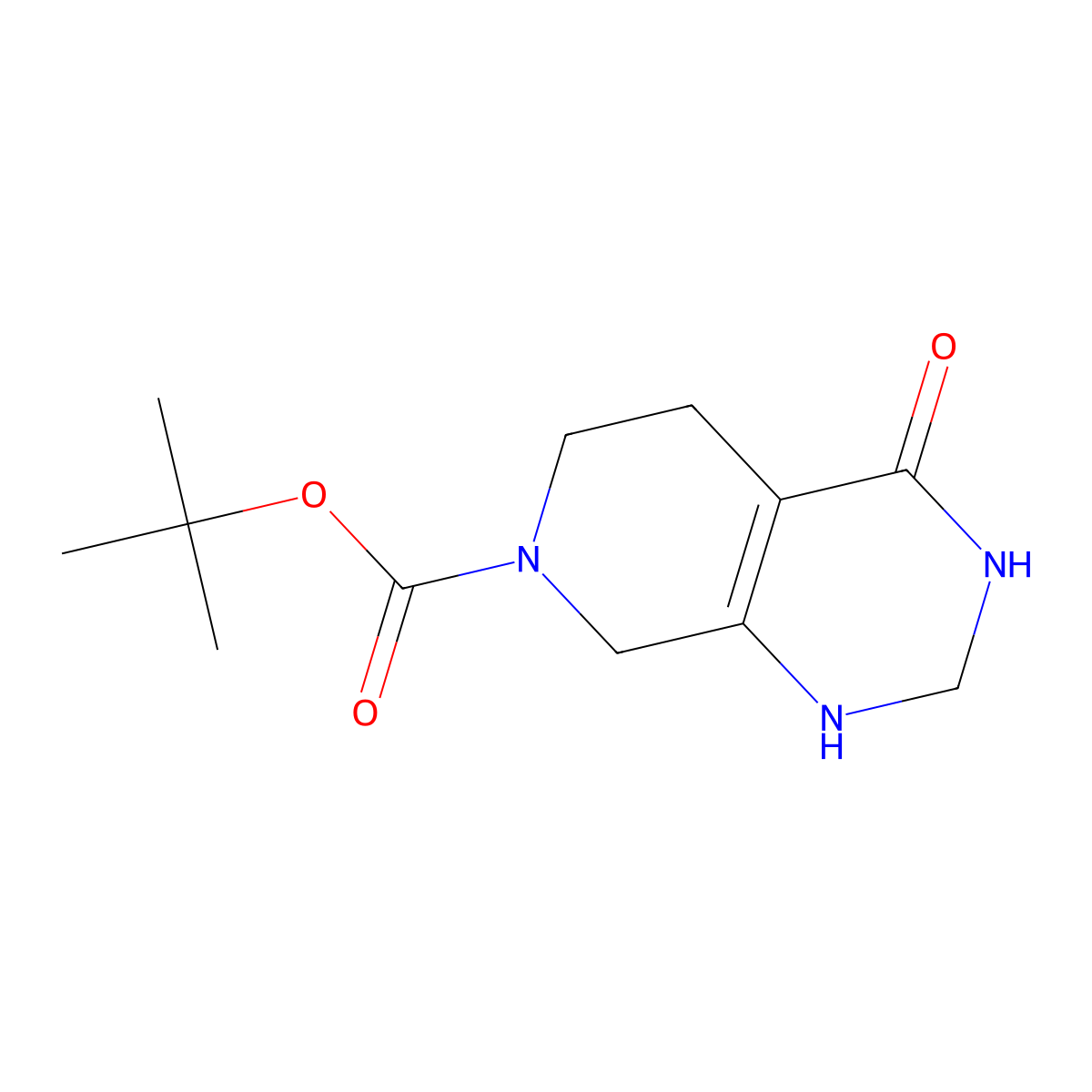 Tert-butyl 4-oxo-2,3,4,5,6,8-hexahydropyrido[3,4-D]pyrimidine-7(1H)-carboxylate molecular structure, CAS 2924824-42-8