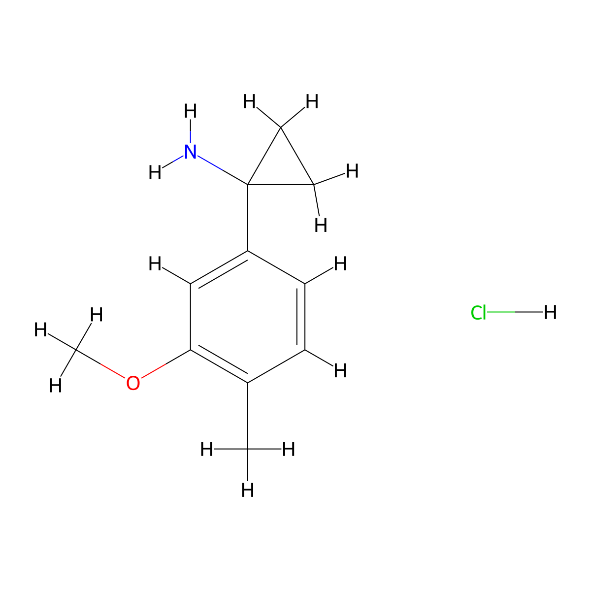 1-(3-Methoxy-4-methylphenyl)cyclopropan-1-amine hydrochloride molecular structure, CAS 2924824-44-0