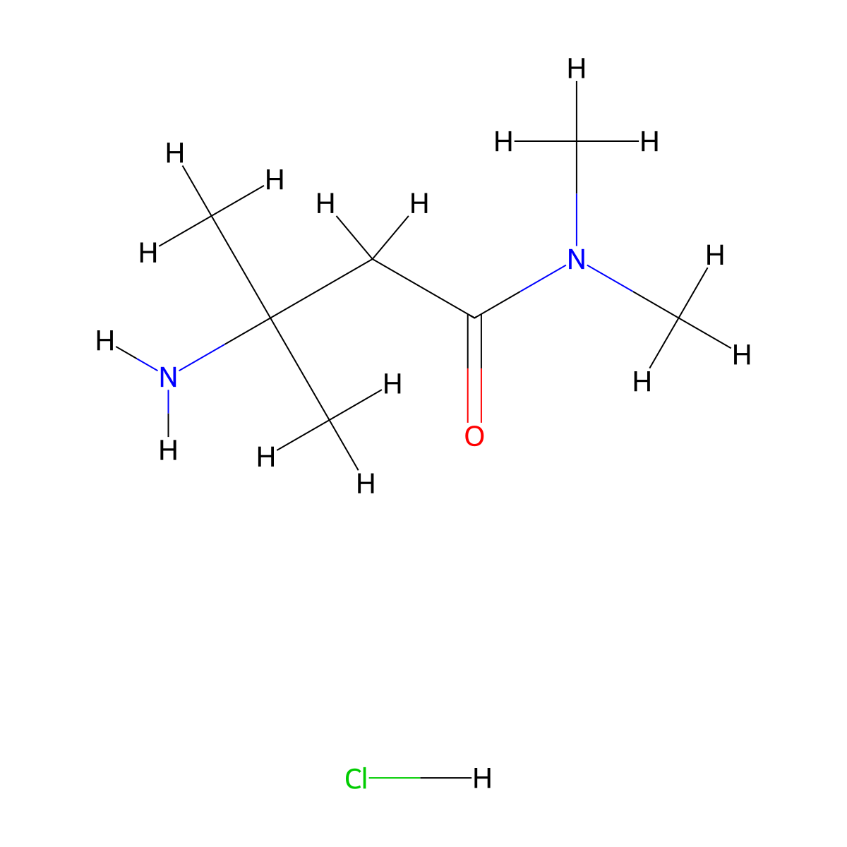 3-Amino-N,N,3-trimethylbutanamide hydrochloride molecular structure, CAS 2924824-47-3