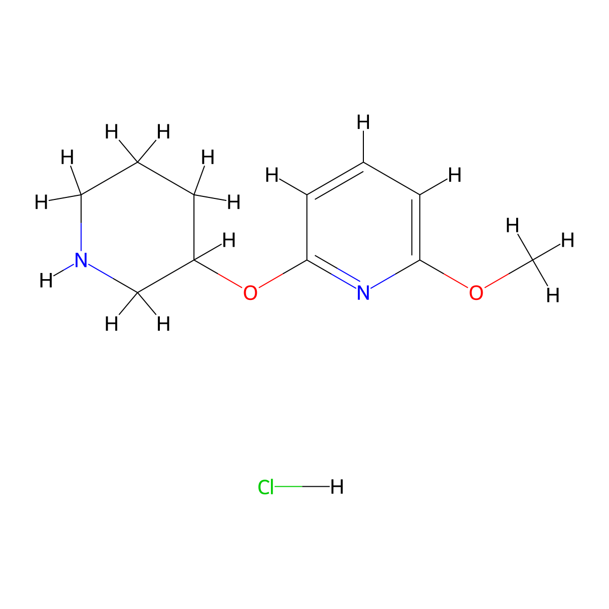 2-Methoxy-6-(piperidin-3-yloxy)pyridine hydrochloride molecular structure, CAS 2924824-49-5