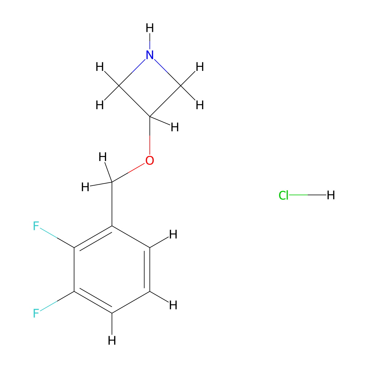 3-((2,3-Difluorobenzyl)oxy)azetidine hydrochloride molecular structure, CAS 2924824-52-0