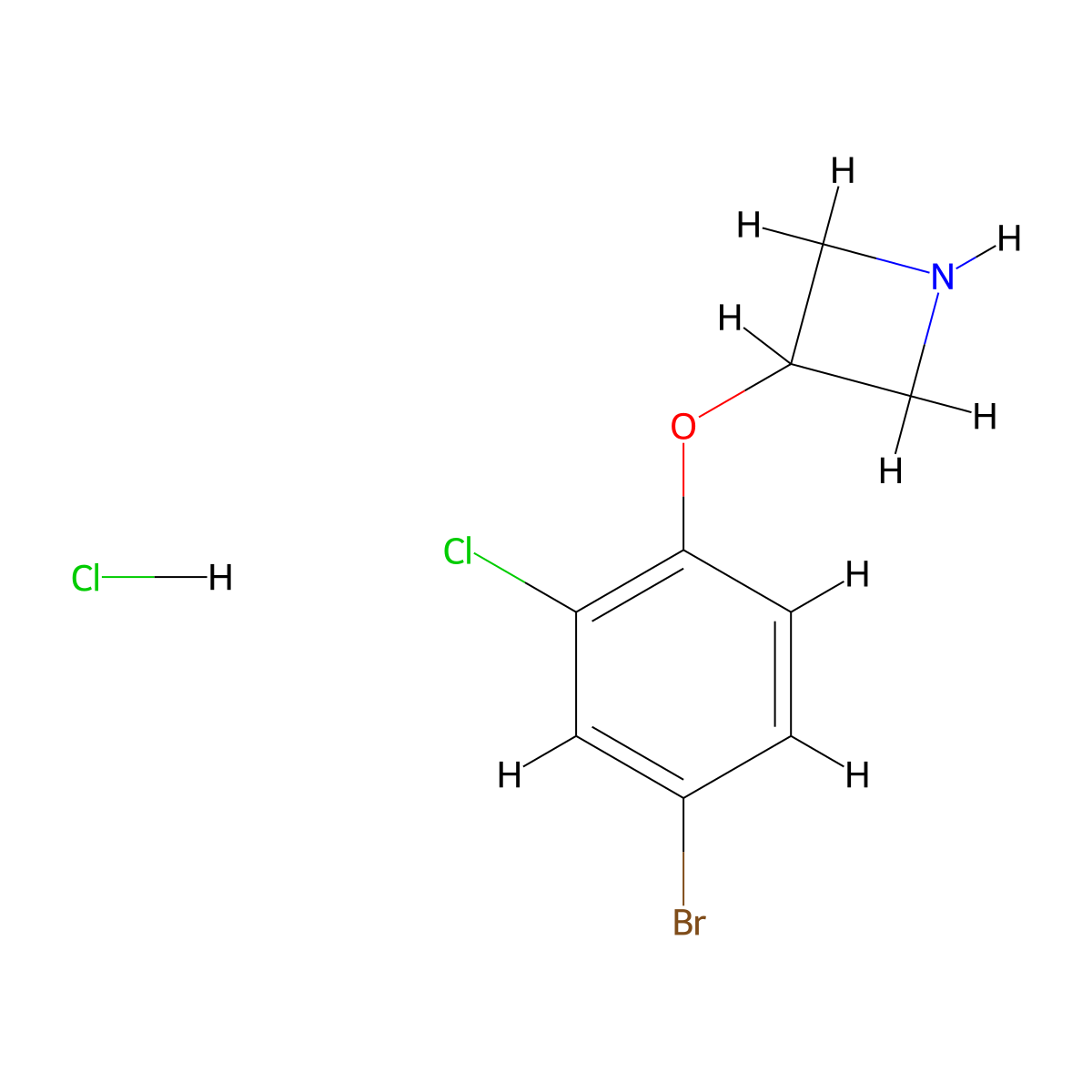 3-(4-Bromo-2-chlorophenoxy)azetidine hydrochloride molecular structure, CAS 2924824-58-6