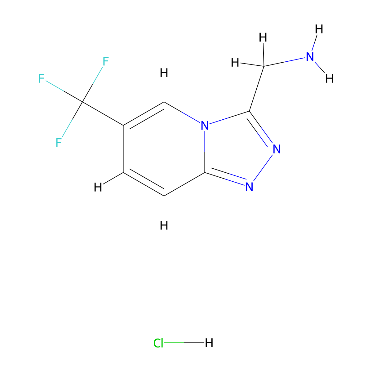(6-(Trifluoromethyl)-[1,2,4]triazolo[4,3-A]pyridin-3-YL)methanamine hydrochloride molecular structure, CAS 2924824-60-0