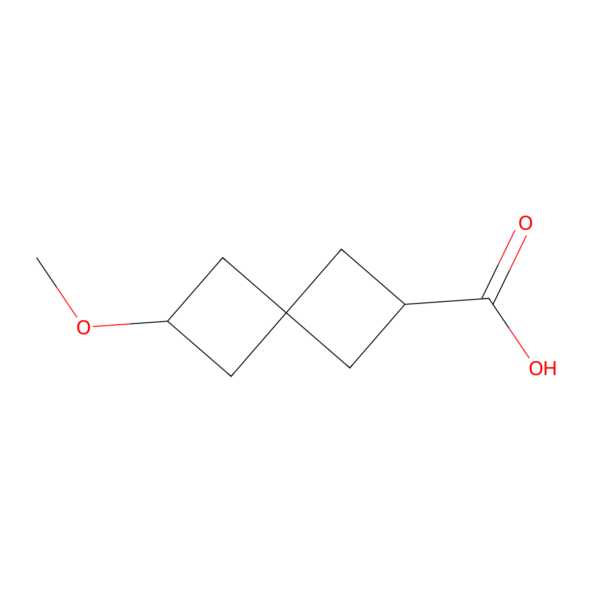 6-Methoxyspiro[3.3]heptane-2-carboxylic acid molecular structure, CAS 2924866-69-1