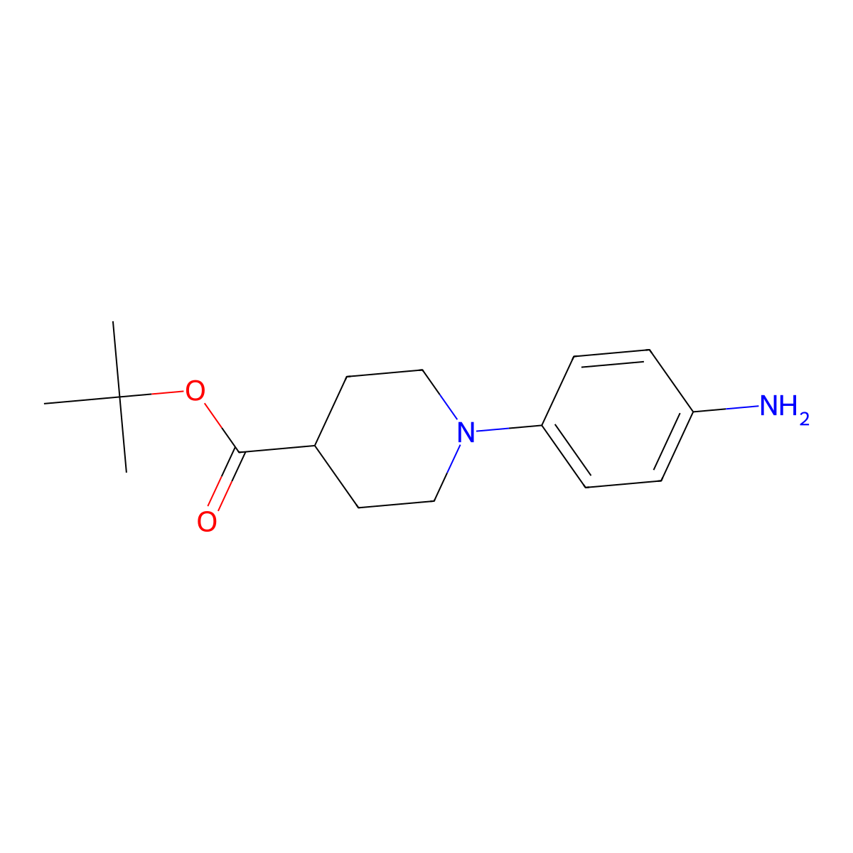 Tert-butyl 1-(4-aminophenyl)piperidine-4-carboxylate molecular structure, CAS 2924897-08-3