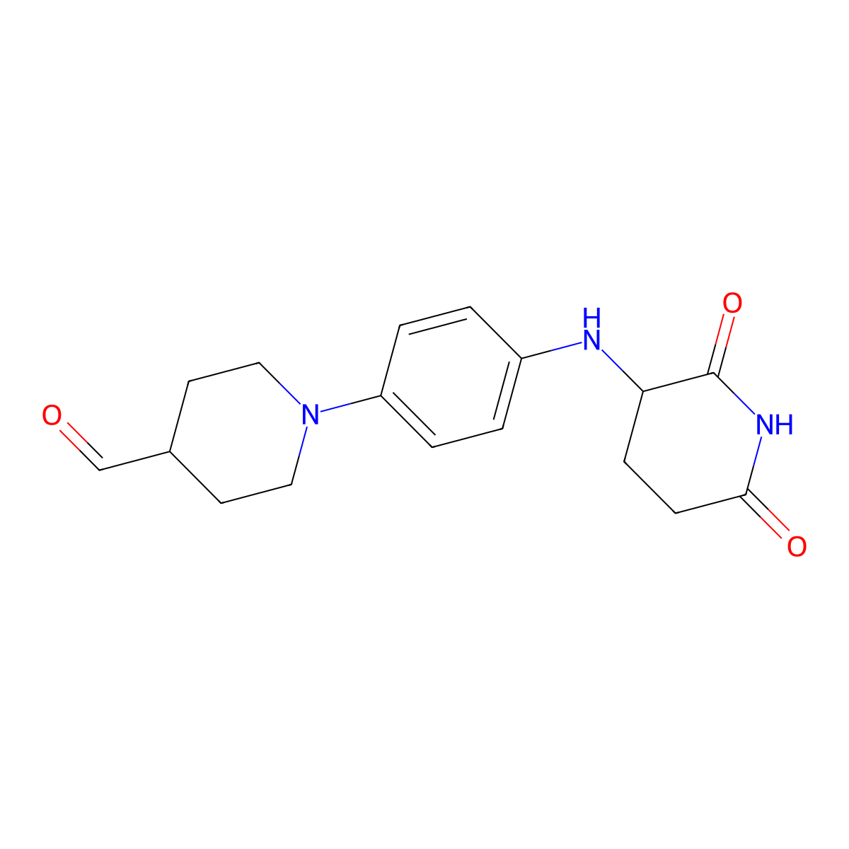 1-[4-[(2,6-Dioxo-3-piperidyl)amino]phenyl]piperidine-4-carbaldehyde molecular structure, CAS 2924897-30-1