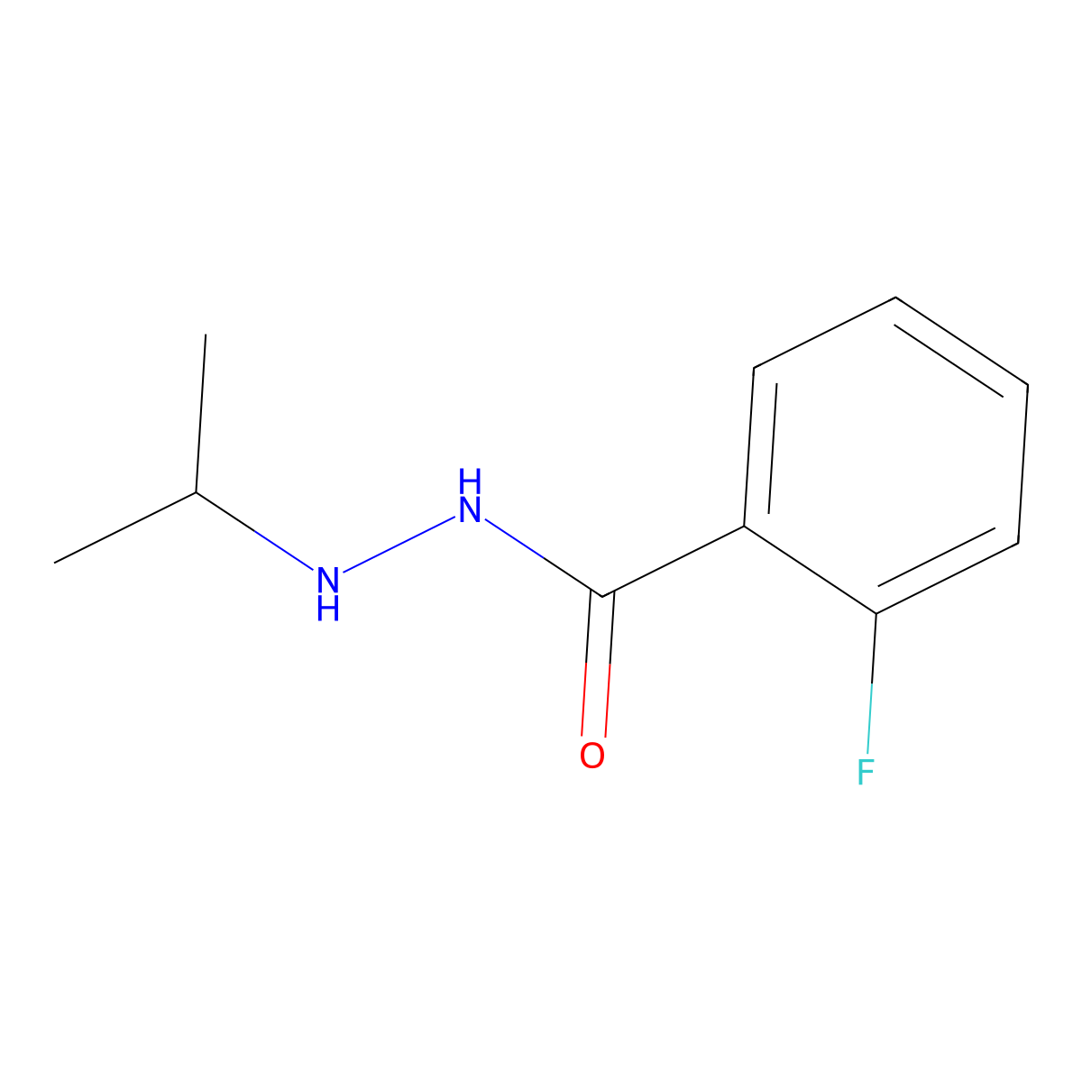 2-fluoro-N'-propan-2-ylbenzohydrazide molecular structure, CAS 2925-00-0