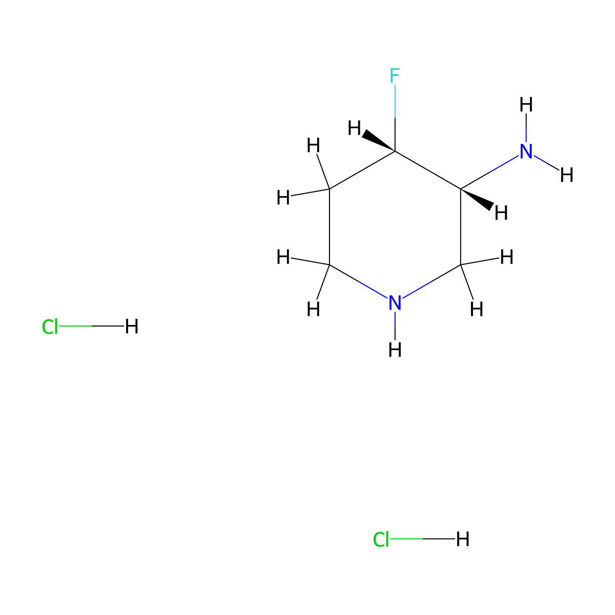(3R,4S)-4-fluoropiperidin-3-amine;dihydrochloride molecular structure, CAS 2925068-49-9
