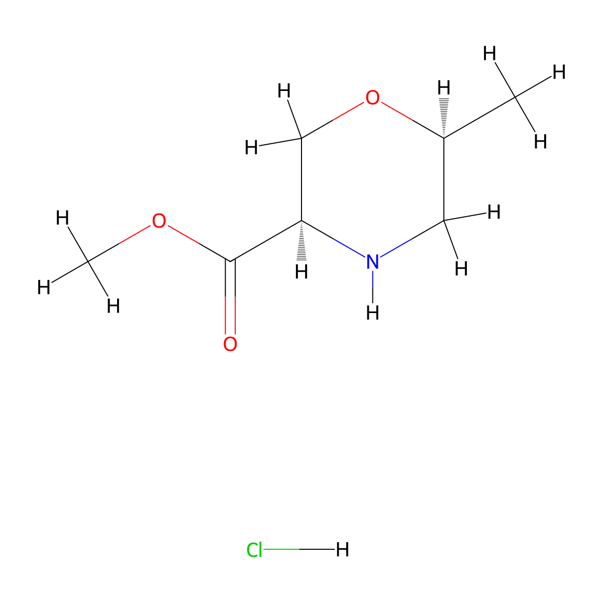 Methyl (3R,6S)-6-methylmorpholine-3-carboxylate hydrochloride molecular structure, CAS 2925069-12-9