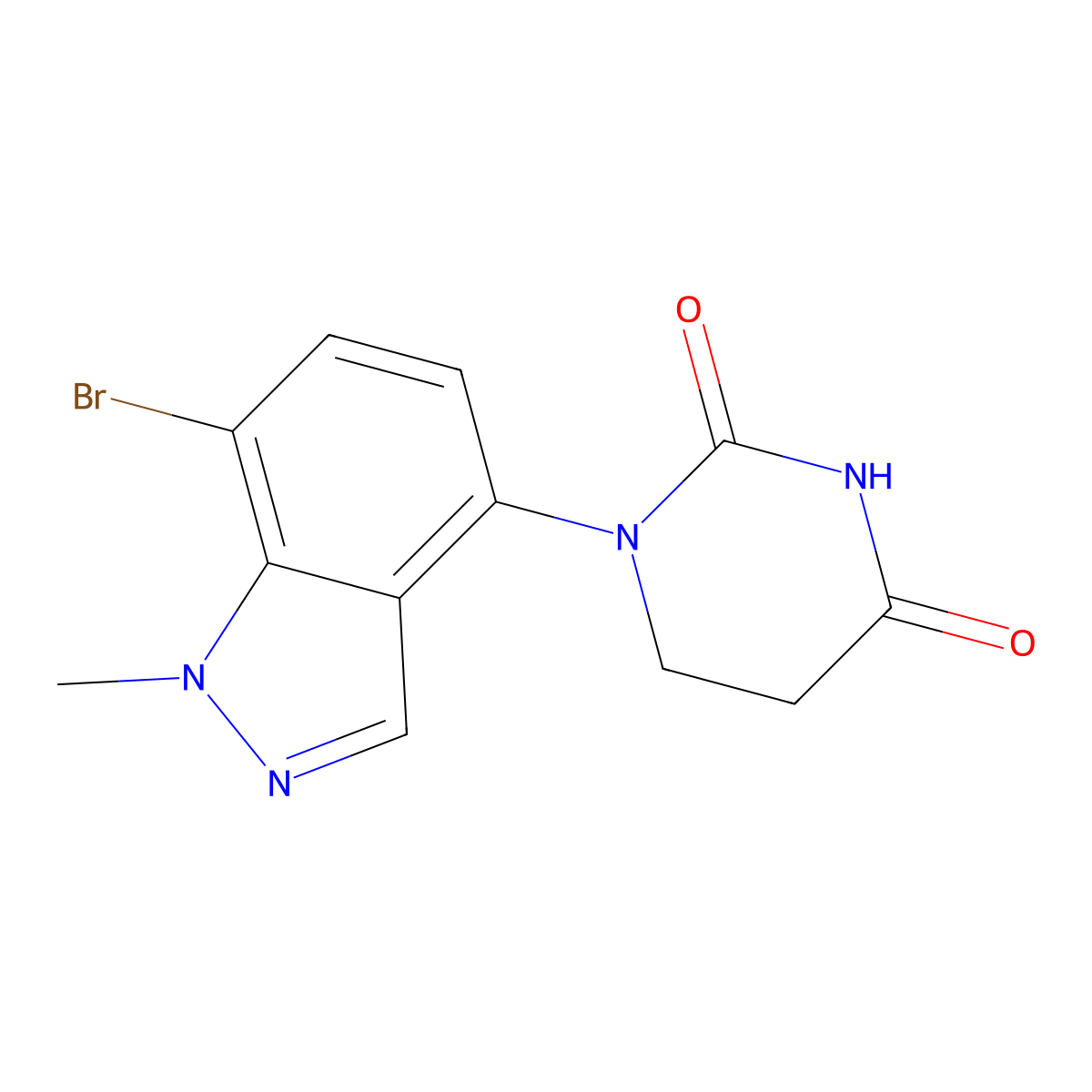 1-(7-Bromo-1-methyl-1H-indazol-4-yl)dihydropyrimidine-2,4(1H,3H)-dione molecular structure, CAS 2925072-28-0