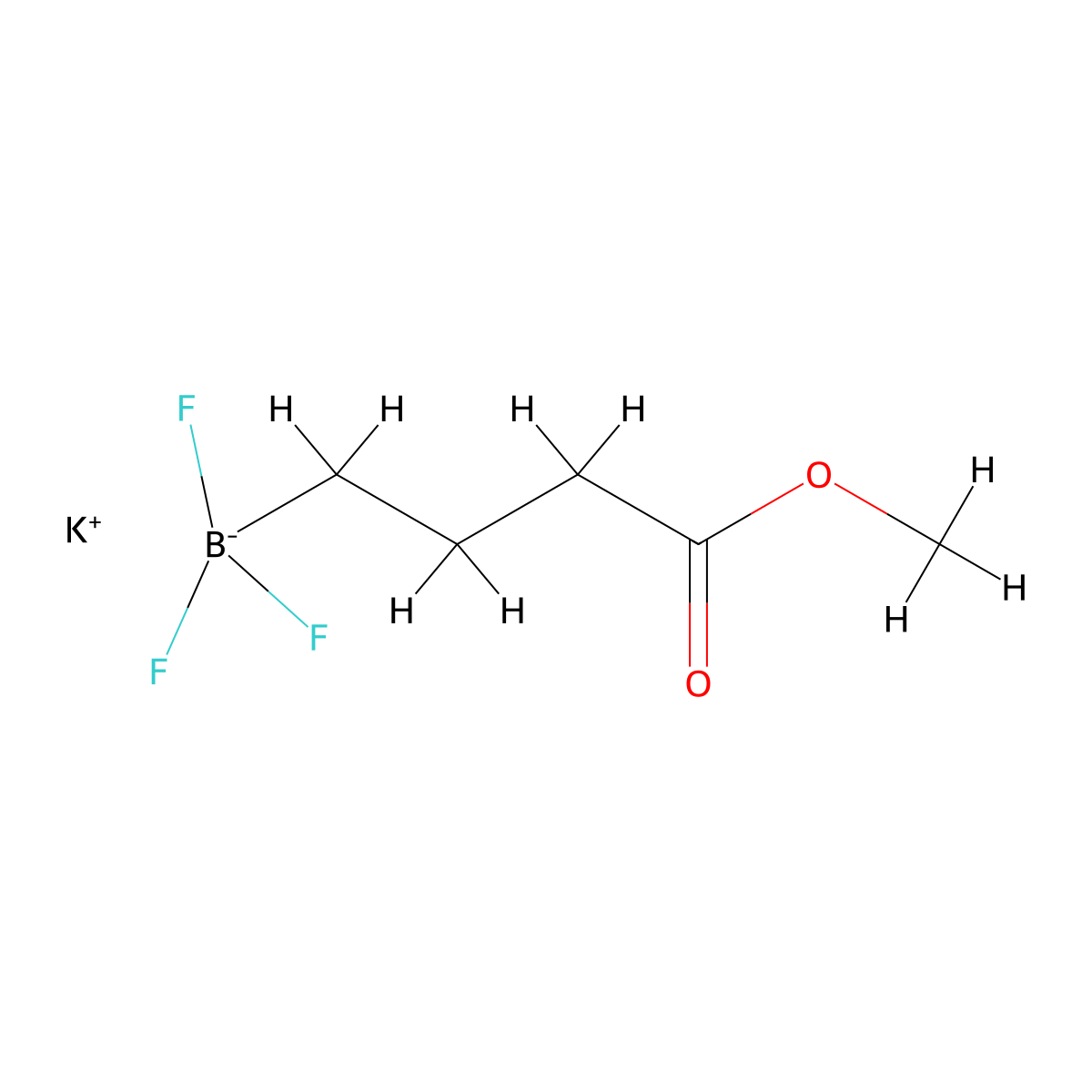 Potassium trifluoro(4-methoxy-4-oxobutyl)boranuide molecular structure, CAS 2925076-72-6