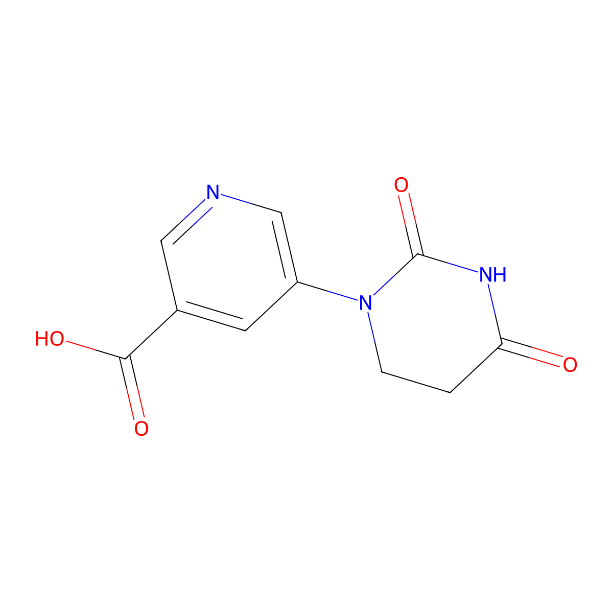 5-(2,4-Dioxo-1,3-diazinan-1-yl)pyridine-3-carboxylic acid molecular structure, CAS 2925079-46-3