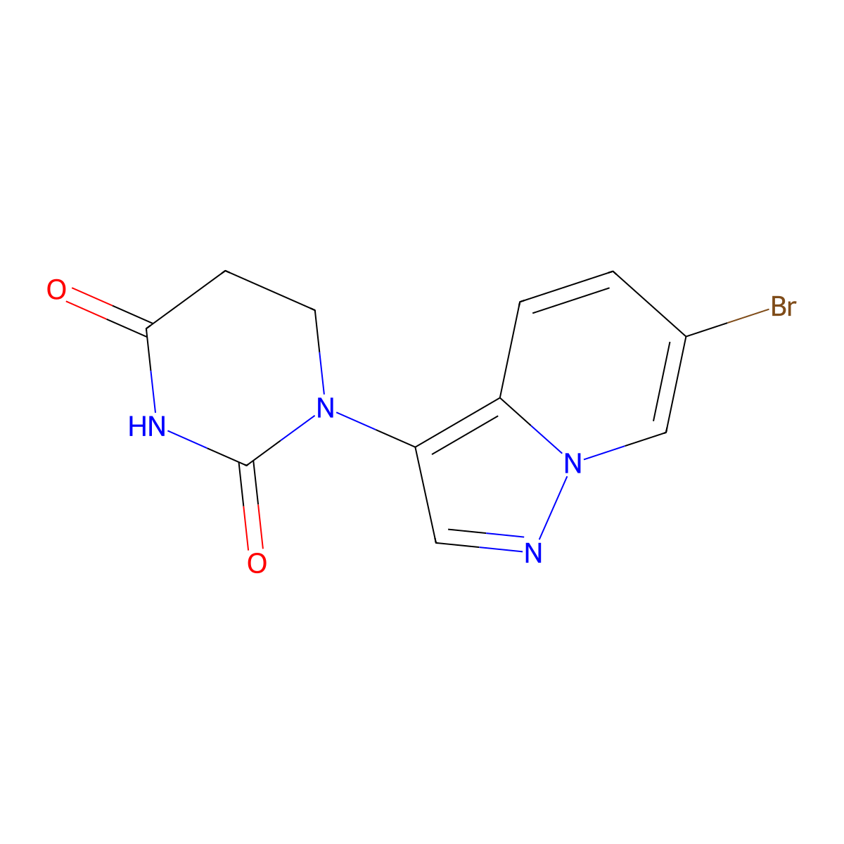 1-(6-Bromopyrazolo[1,5-A]pyridin-3-YL)dihydropyrimidine-2,4(1H,3H)-dione molecular structure, CAS 2925080-89-1