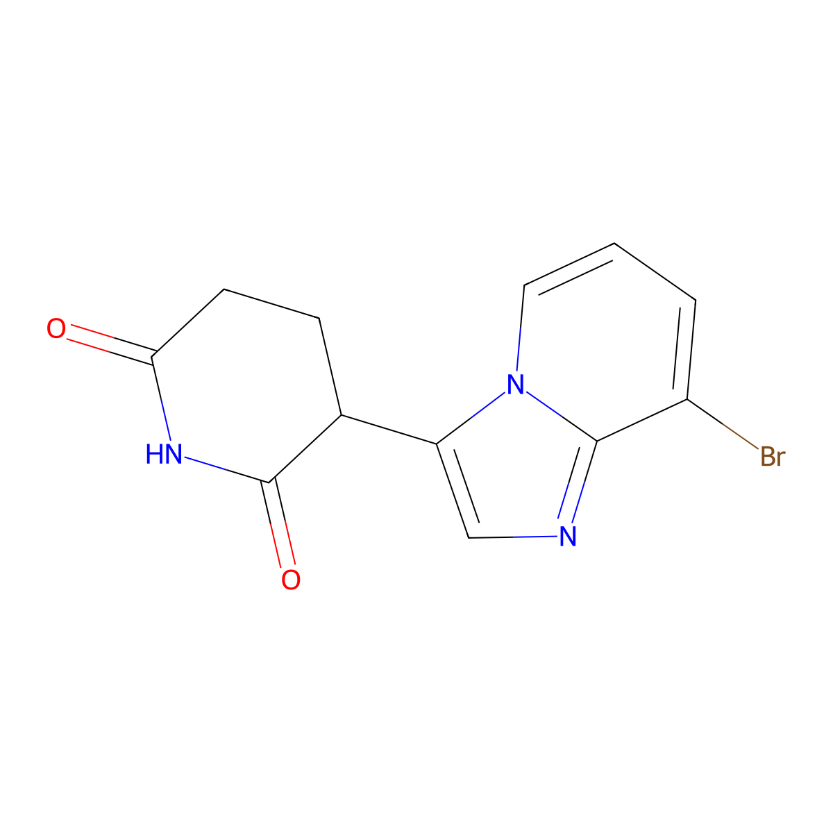 3-{8-Bromoimidazo[1,2-a]pyridin-3-yl}piperidine-2,6-dione molecular structure, CAS 2925081-54-3