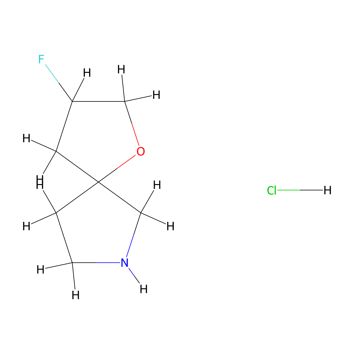 3-Fluoro-1-oxa-7-azaspiro[4.4]nonane hydrochloride molecular structure, CAS 2925082-09-1