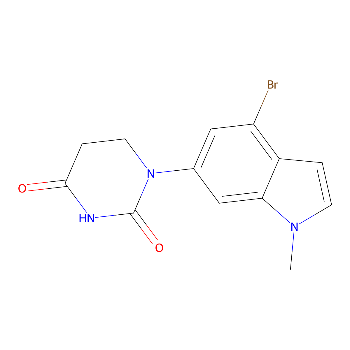 1-(4-Bromo-1-methyl-1H-indol-6-YL)dihydropyrimidine-2,4(1H,3H)-dione molecular structure, CAS 2925084-38-2