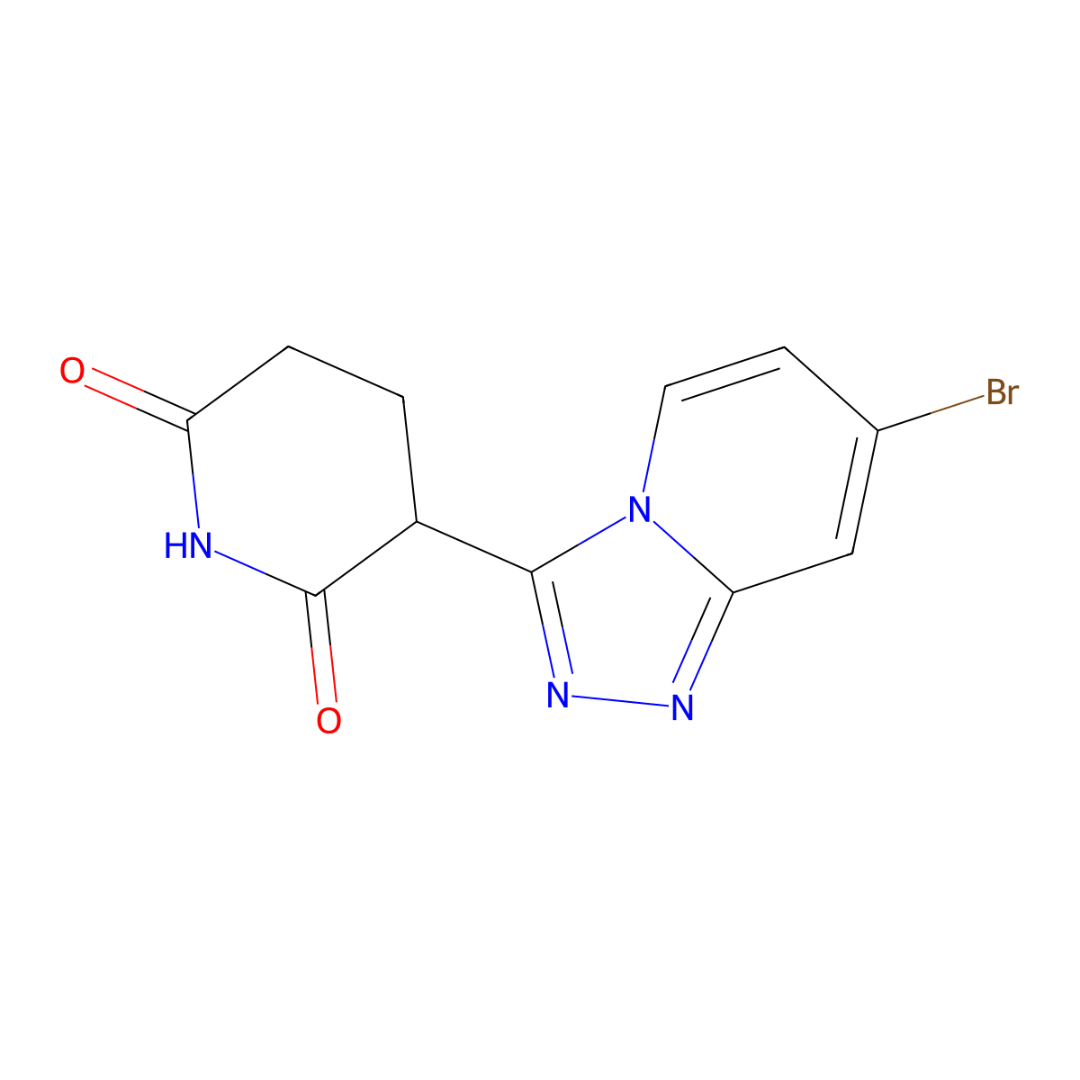 3-{7-Bromo-[1,2,4]triazolo[4,3-a]pyridin-3-yl}piperidine-2,6-dione molecular structure, CAS 2925088-53-3