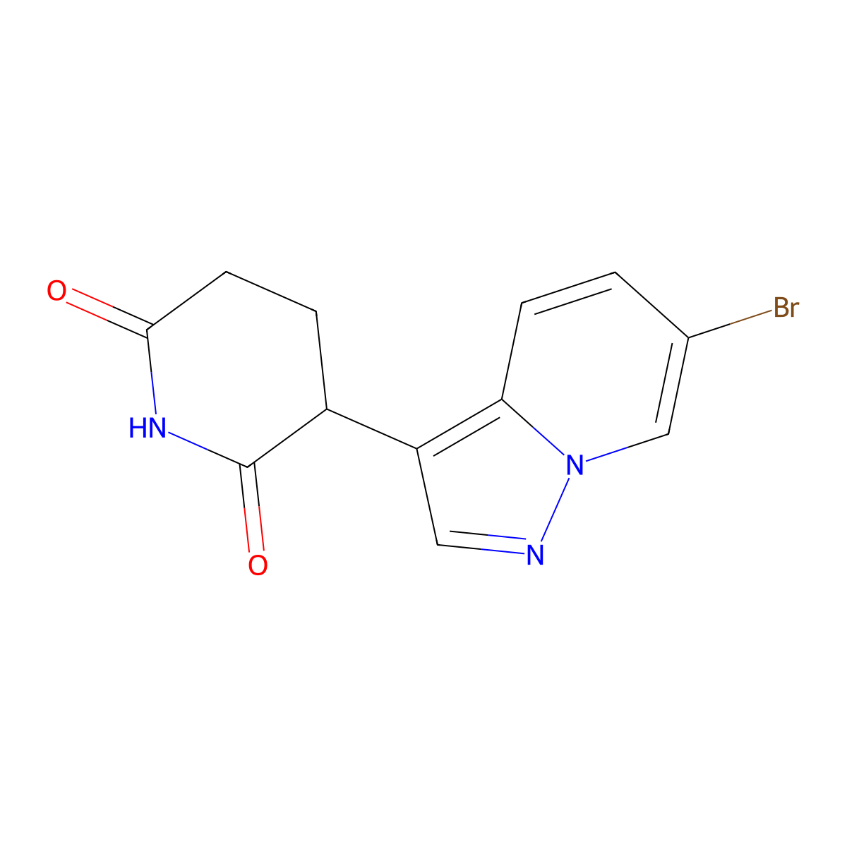 3-{6-Bromopyrazolo[1,5-a]pyridin-3-yl}piperidine-2,6-dione molecular structure, CAS 2925092-77-7