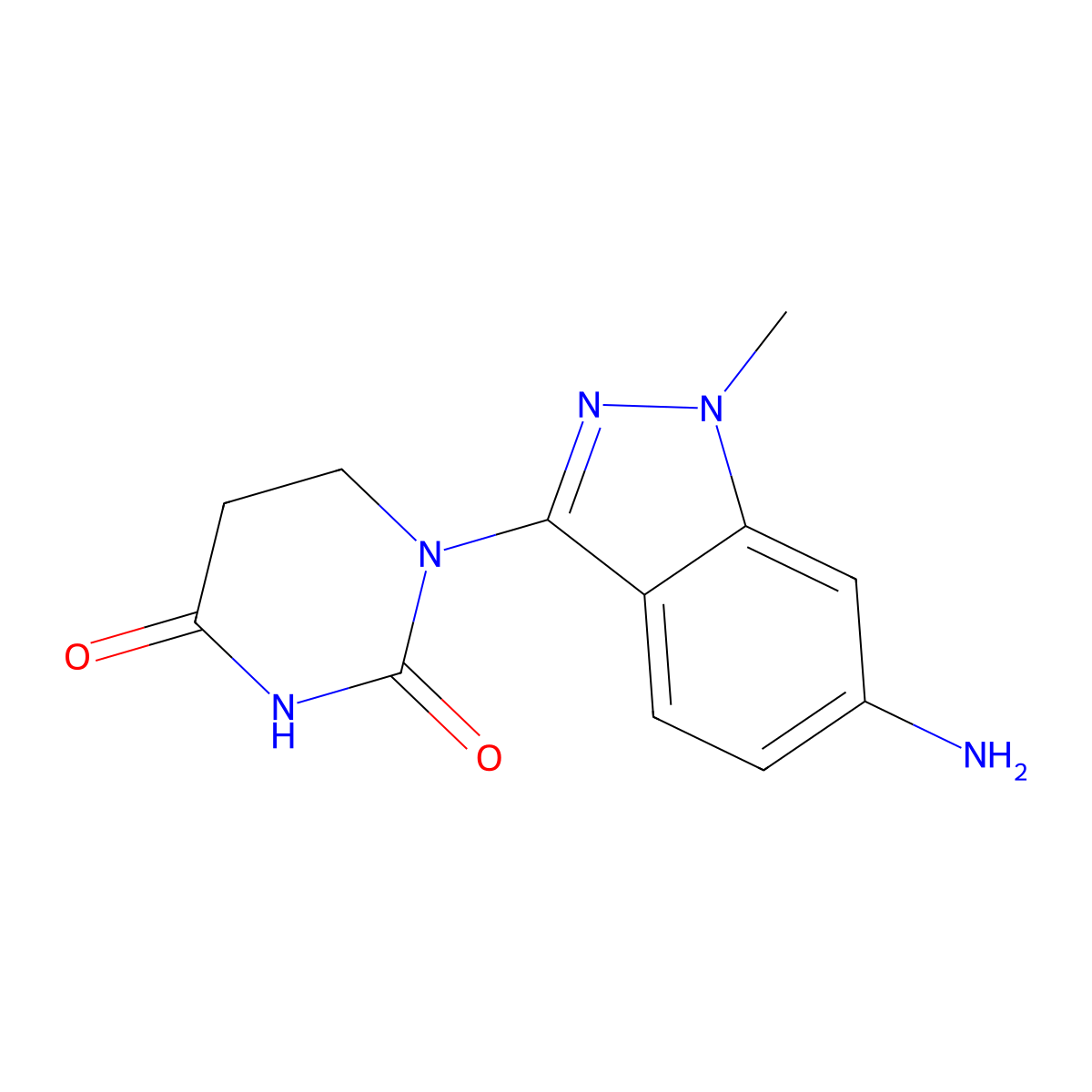 1-(6-amino-1-methyl-1H-indazol-3-yl)-1,3-diazinane-2,4-dione molecular structure, CAS 2925094-66-0