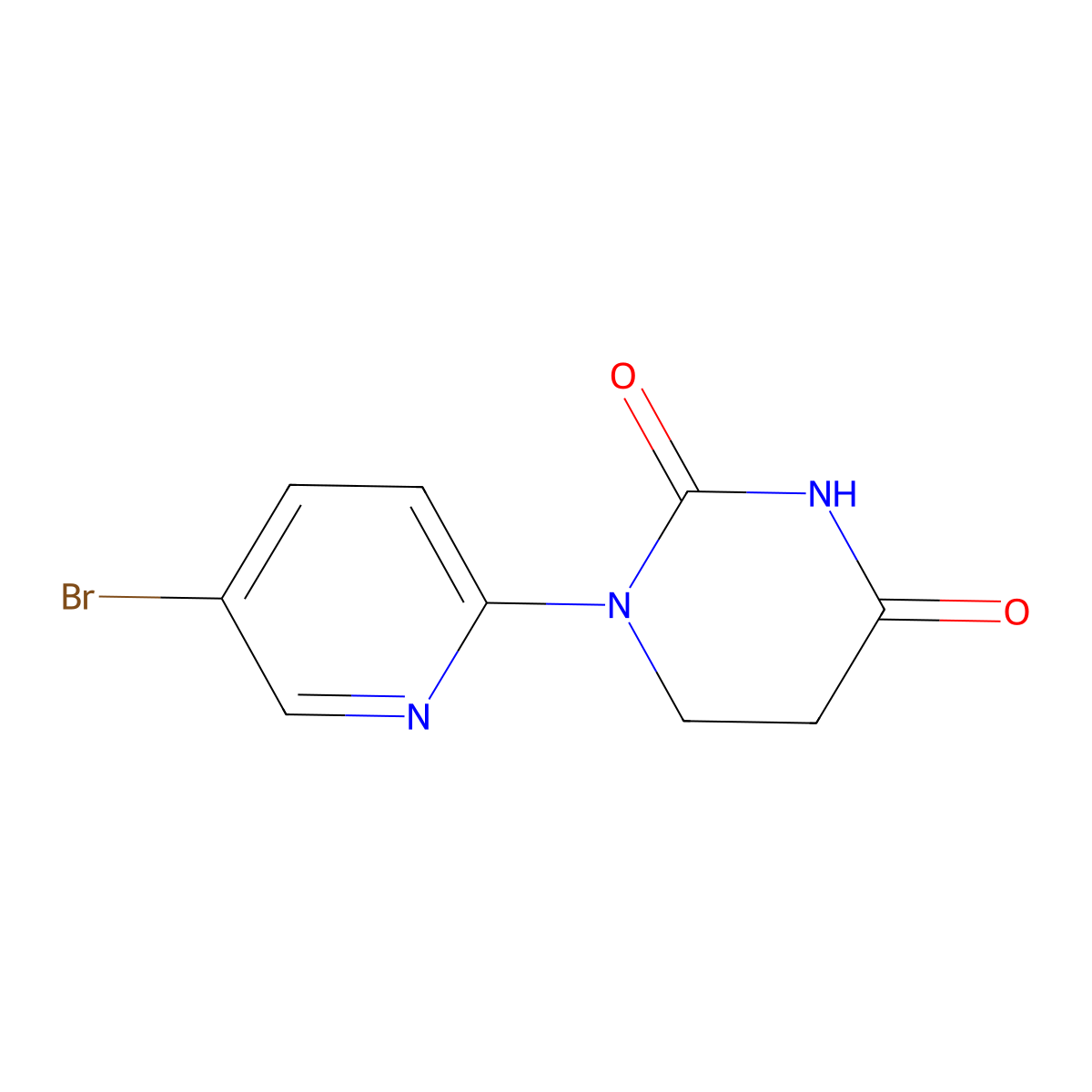 1-(5-Bromopyridin-2-yl)dihydropyrimidine-2,4(1H,3H)-dione molecular structure, CAS 2925096-57-5
