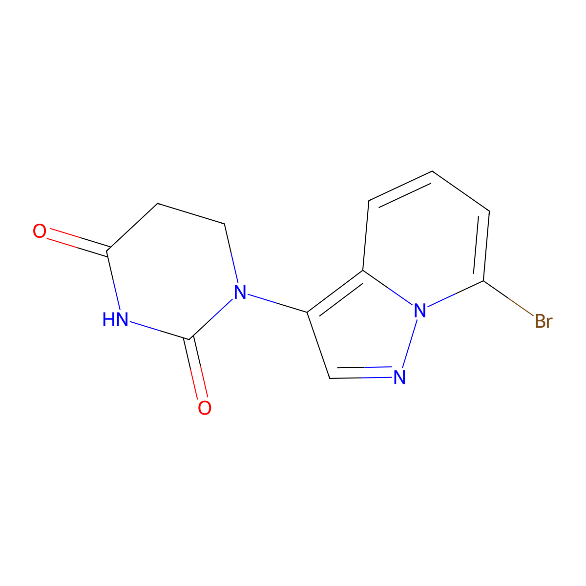 1-(7-Bromopyrazolo[1,5-A]pyridin-3-YL)dihydropyrimidine-2,4(1H,3H)-dione molecular structure, CAS 2925096-67-7