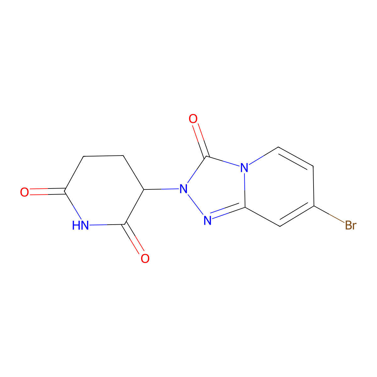3-{7-bromo-3-oxo-2H,3H-[1,2,4]triazolo[4,3-a]pyridin-2-yl}piperidine-2,6-dione molecular structure, CAS 2925101-51-3