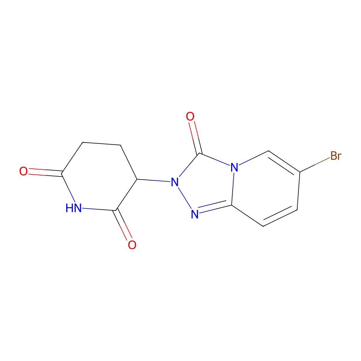 3-{6-bromo-3-oxo-2H,3H-[1,2,4]triazolo[4,3-a]pyridin-2-yl}piperidine-2,6-dione molecular structure, CAS 2925103-45-1