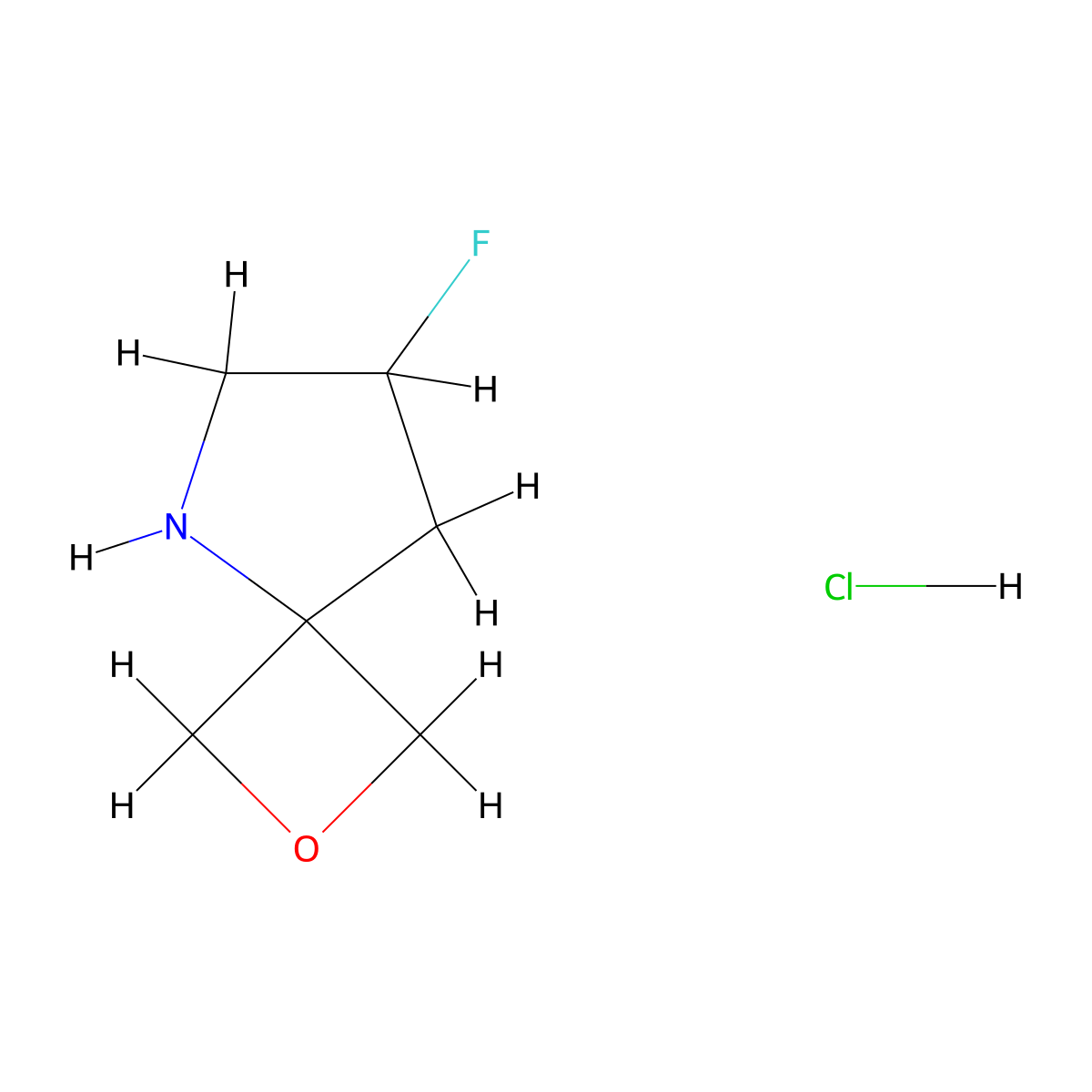7-Fluoro-2-oxa-5-azaspiro[3.4]octane hydrochloride molecular structure, CAS 2925103-48-4