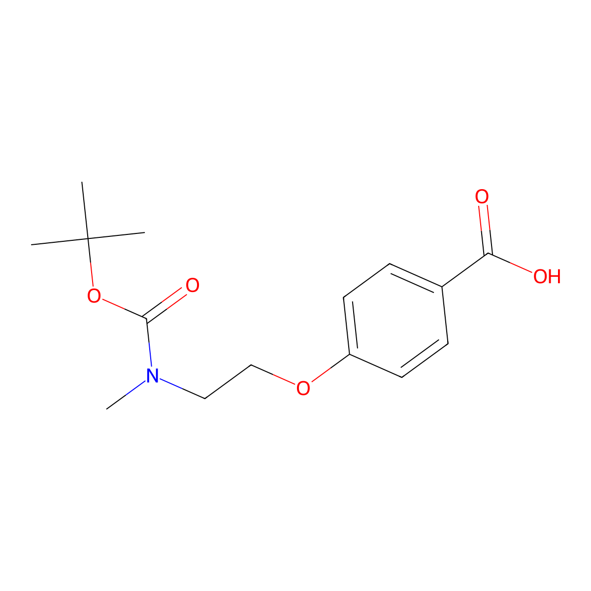 4-(2-((tert-Butoxycarbonyl)(methyl)amino)ethoxy)benzoic acid molecular structure, CAS 2925290-84-0