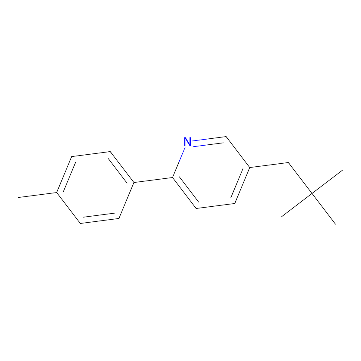 5-(2,2-Dimethylpropyl)-2-(4-methylphenyl)pyridine molecular structure, CAS 2925321-33-9