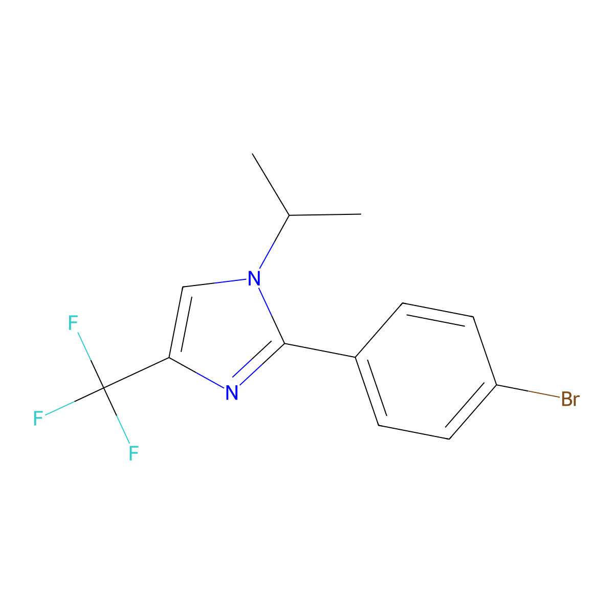 2-(4-bromophenyl)-1-isopropyl-4-(trifluoromethyl)-1H-imidazole molecular structure, CAS 2925560-25-2