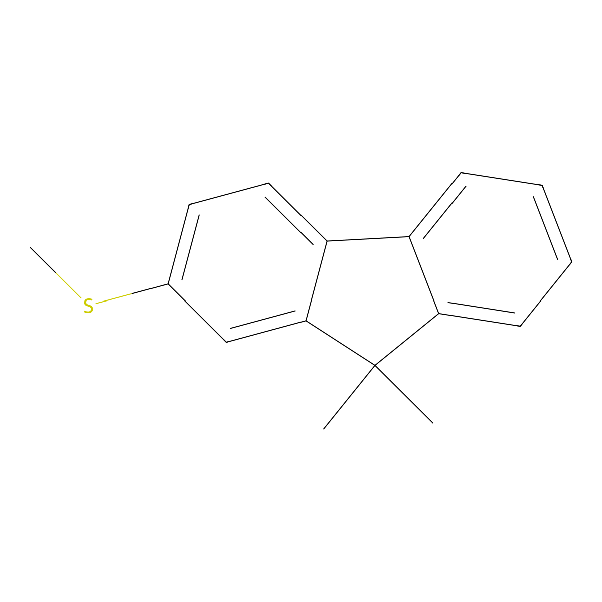 9H-Fluorene, 9,9-dimethyl-2-(methylthio)- molecular structure, CAS 2925590-46-9
