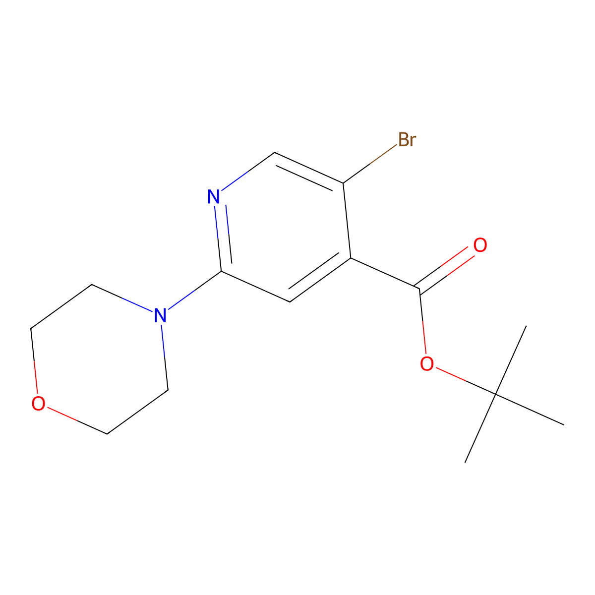 Tert-butyl 5-bromo-2-morpholinoisonicotinate molecular structure, CAS 2925597-55-1