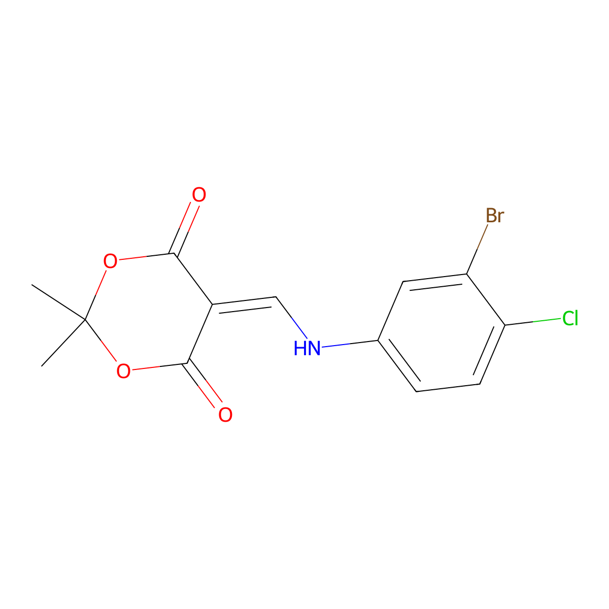 5-(((3-Bromo-4-chlorophenyl)amino)methylene)-2,2-dimethyl-1,3-dioxane-4,6-dione molecular structure, CAS 2925652-30-6