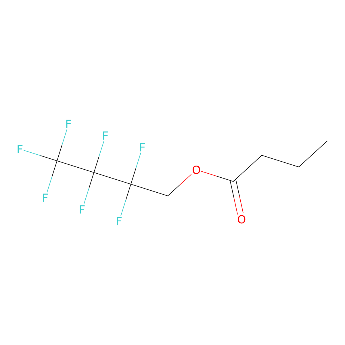 2,2,3,3,4,4,4-Heptafluorobutyl butanoate molecular structure, CAS 2926-44-5