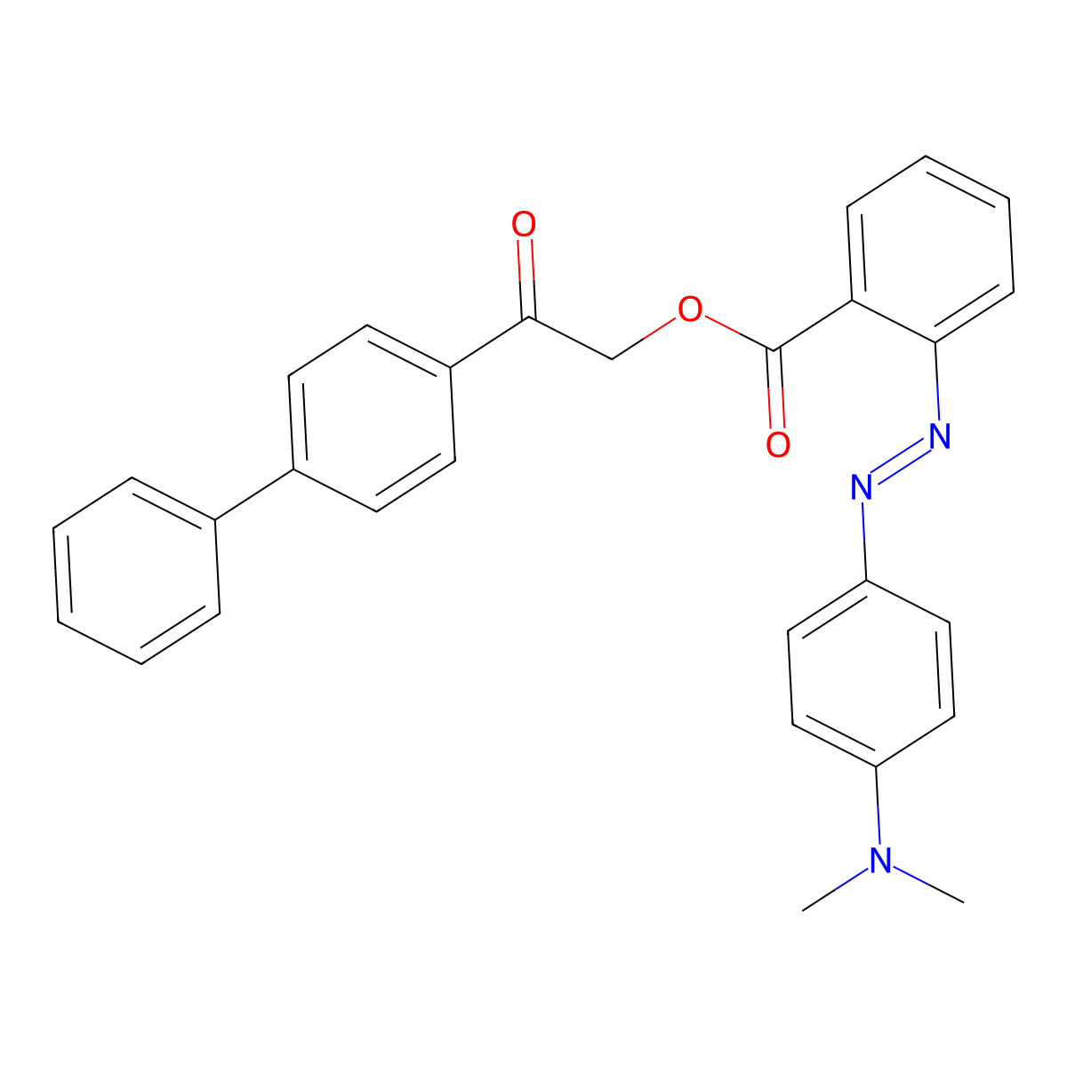 Benzoic acid, 2-[2-[4-(dimethylamino)phenyl]diazenyl]-, 2-[1,1'-biphenyl]-4-yl-2-oxoethyl ester molecular structure, CAS 292612-36-3