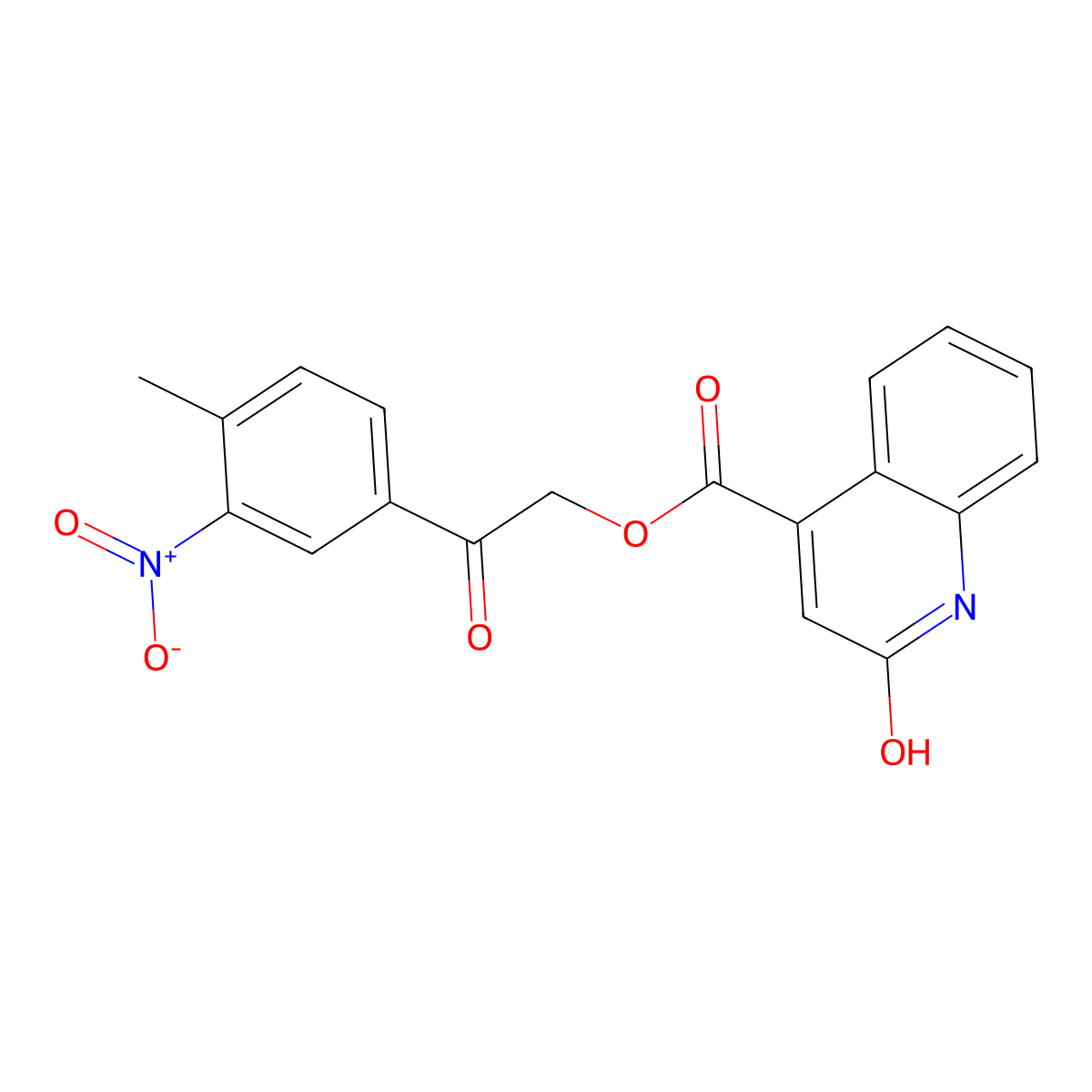 2-(4-Methyl-3-nitrophenyl)-2-oxoethyl 2-hydroxyquinoline-4-carboxylate molecular structure, CAS 292612-44-3