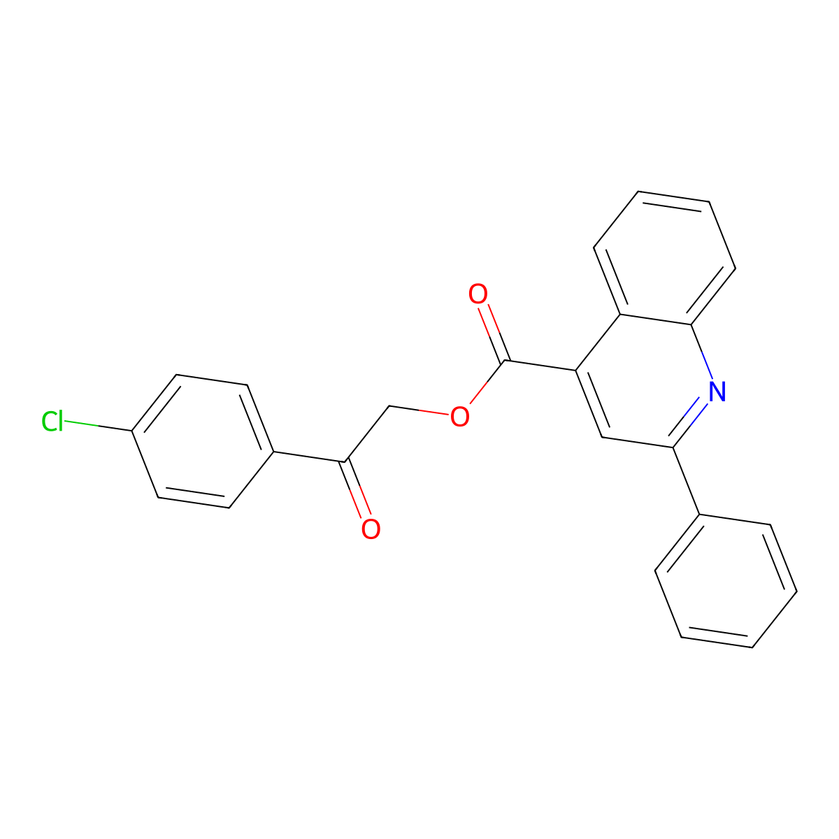 2-(4-Chlorophenyl)-2-oxoethyl 2-phenylquinoline-4-carboxylate molecular structure, CAS 292612-47-6
