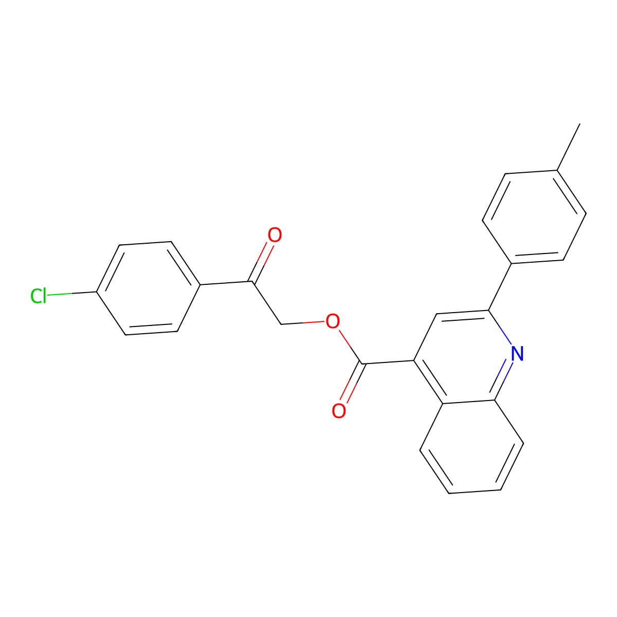 2-(4-Chlorophenyl)-2-oxoethyl 2-(4-methylphenyl)-4-quinolinecarboxylate molecular structure, CAS 292612-50-1