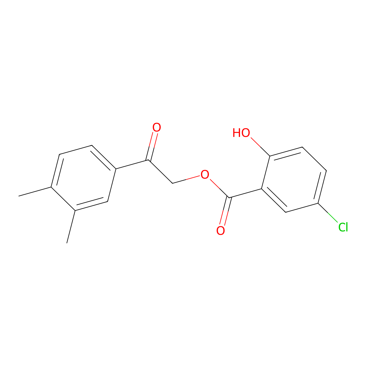2-(3,4-Dimethylphenyl)-2-oxoethyl 5-chloro-2-hydroxybenzoate molecular structure, CAS 292612-66-9
