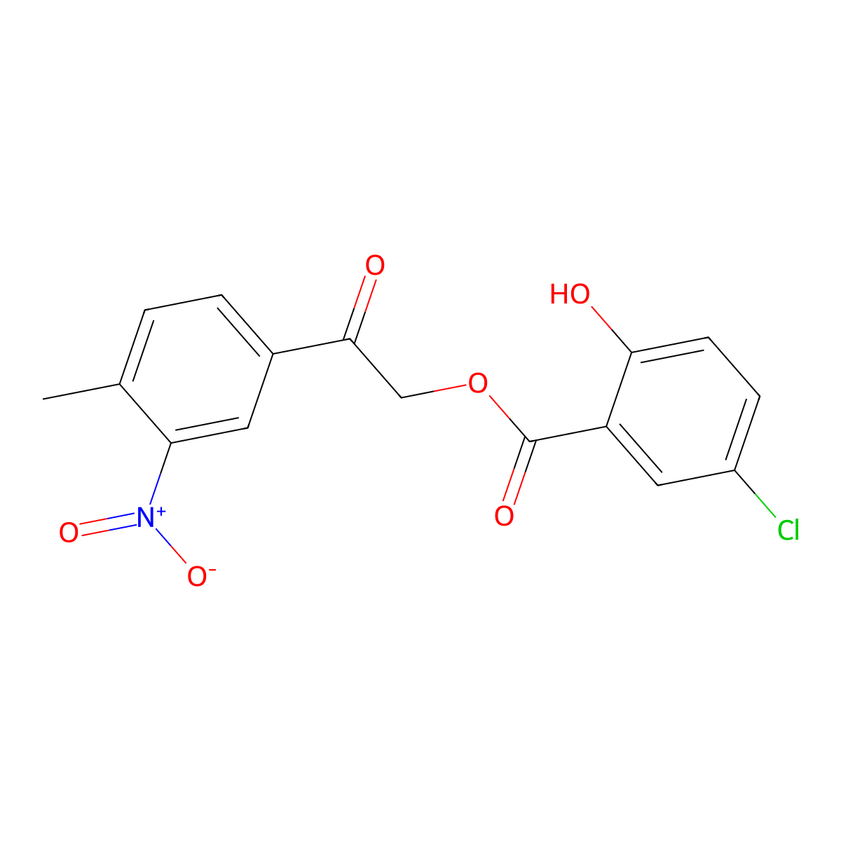 2-(4-Methyl-3-nitrophenyl)-2-oxoethyl 5-chloro-2-hydroxybenzoate molecular structure, CAS 292612-69-2